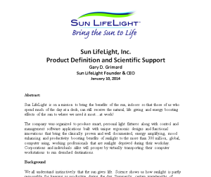 Product Definition and Scientific Support